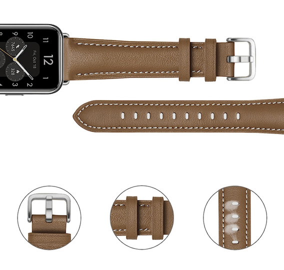 Кожаный ремешок для часов Huawei Watch Fit 2, Brown