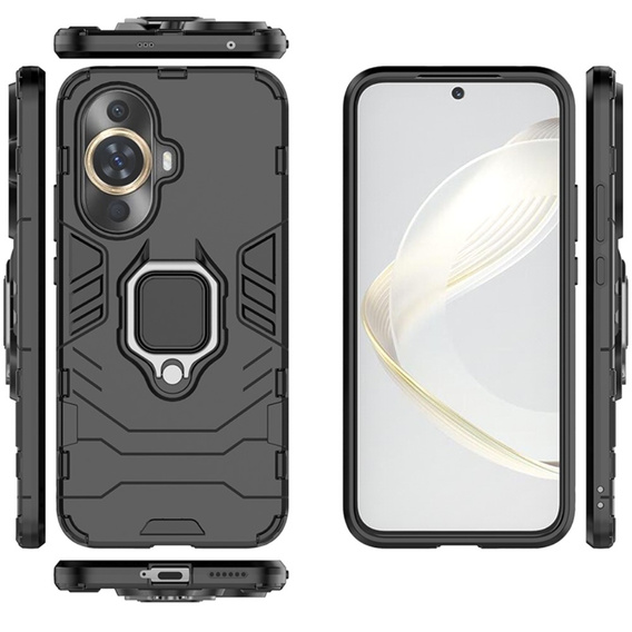 Чехол до Huawei Nova 11, Kickstand Ring, чёрный