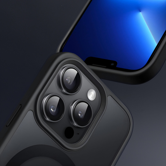 Чохол для iPhone 13 Pro, для MagSafe, ERBORD Matt Case, чорний + захисне скло