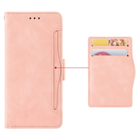 Откидной чехол для Oppo Reno 13 Pro, Card Slot, розовый