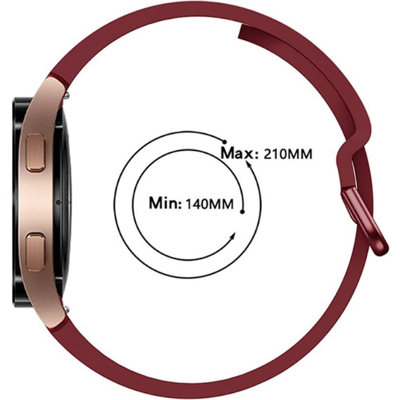 Силіконовий ремінець для Galaxy Watch 4 / 5, Wine Red