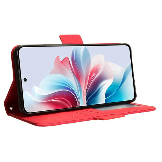 Откидной чехол для Oppo Reno 11F 5G, Card Slot, красный