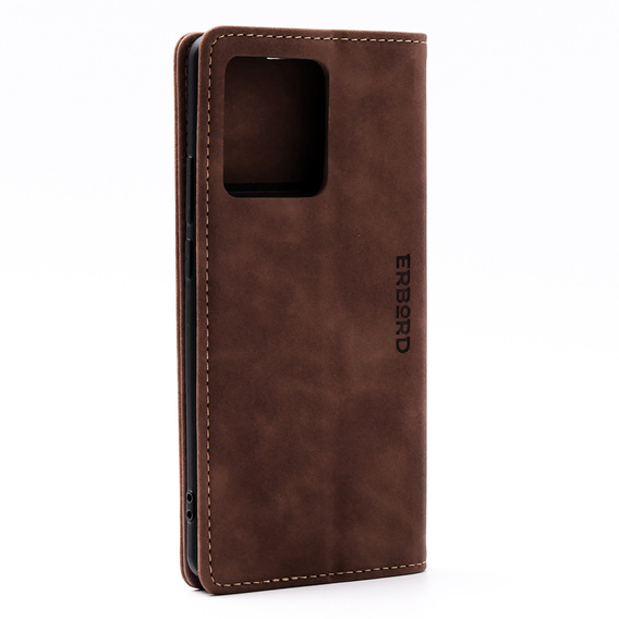 Чохол для Motorola Edge 40, ERBORD Vintage, гаманець з клапаном, кава