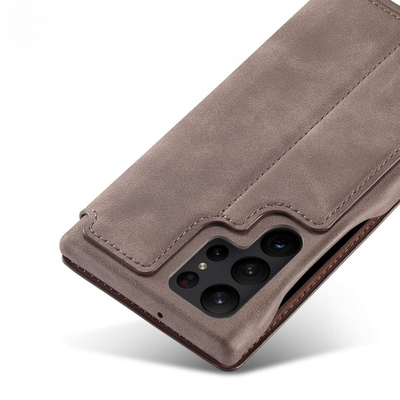 Чохол-книжка для Samsung Galaxy S23 Ultra, ERBORD Retro, коричневий