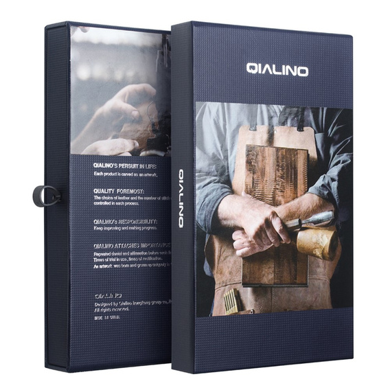 QIALINO кожаный бумажник флип-кейс для iPhone 17 Pro Max - коричневый