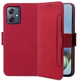 Футляр з клапаном для Motorola Moto G54 5G, Card Slot, червоний