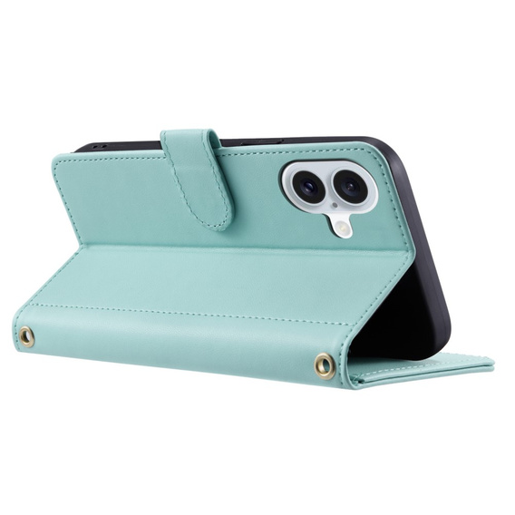 Чохол-сумка для iPhone 16, Rhombus Crossbody Leather, зелений