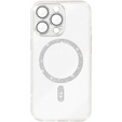 Чохол для iPhone 16 Pro, ERBORD Glitter MagSafe, прозорий + Скло для екрану