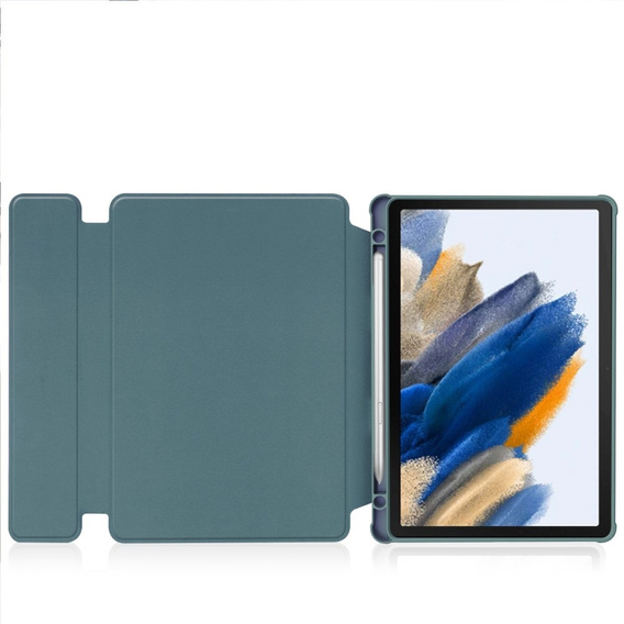 Чехол клавиатура для Samsung Galaxy Tab A9+, Rotary 360° Leather, тёмно-зелёный