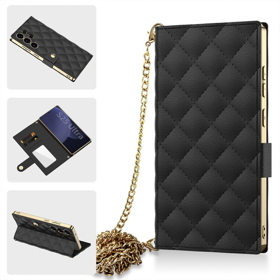 Флип-кейс для Samsung Galaxy S25 Ultra, GKK Mirror Wallet, чёрный