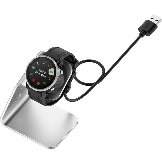 Алюминиевая USB док-станция для Garmin Fenix 7/7S/7X/6/6X/6S, серебристый