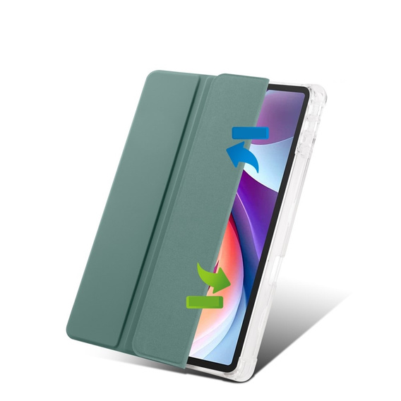 Чохол для Lenovo Tab M11, Smartcase Hybrid, з місцем для стилуса, темно-зелений