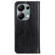 Чехол до Xiaomi Redmi Note 13 Pro 4G / Xiaomi Redmi Note 14S / Xiaomi Poco M6 Pro 4G, Wallet Litchi Leather, чёрный