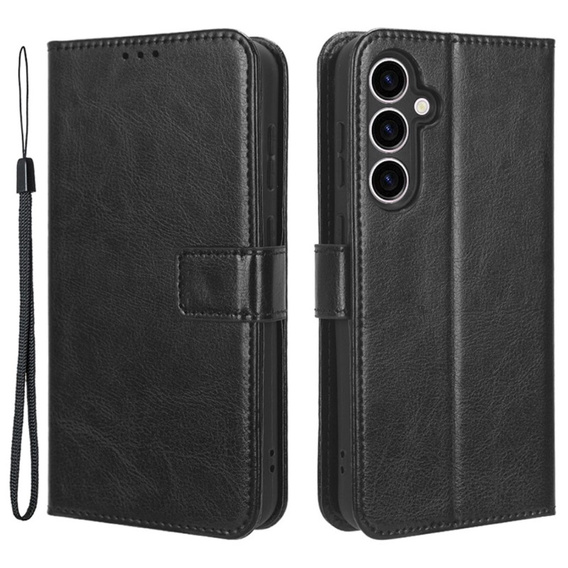 Откидной чехол для Samsung Galaxy S23 FE, Crazy Horse Wallet, чёрный