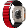 Нейлоновый ремешок для Apple Watch 1/2/3/4/5/6/7/8/SE/ULTRA 42/44/45/49 мм, чёрный / красная