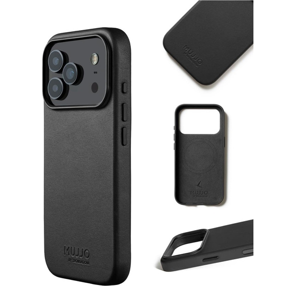 чехол Mujjo Кожаный до iPhone 14 Pro, MagSafe, Black