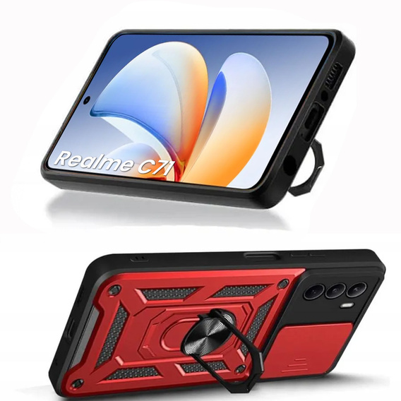 Чохол NOX Camera Slide Realme C71, CamShield Slide, червоний