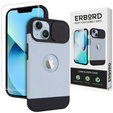 Чохол ERBORD MagSafe Cam Slider, синій + Скло для екрану для iPhone 13 / iPhone 14