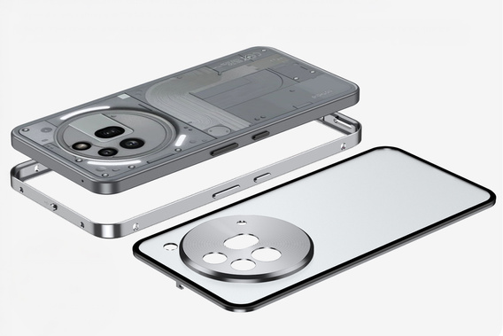 Чохол для Nothing Phone 3a Pro, Frame Case, сріблястий