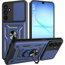 Броньований чохол для Samsung Galaxy A17 5G, із захистом камери, з підставкою, синій