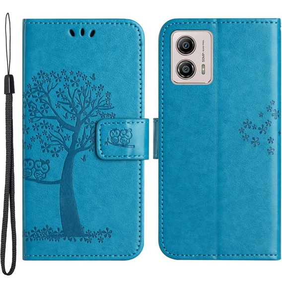 Откидной чехол для Motorola Moto G53 / G23 / G13, tree, синий