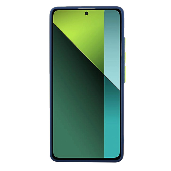 Силіконовий чохол для Xiaomi Redmi Note 13 Pro 5G, із захистом камери, прозорий / синій + Загартоване скло 9H