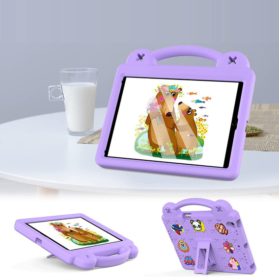 Дитячий чохол для планшета Lenovo Tab M10 X505F X605F / Tab P10-X705F/L / Huawei T5 10.1, Cute Patterns, з підставкою, фіолетовий