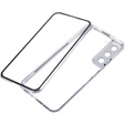 Чохол для Samsung Galaxy S22, Magnetic Dual Glass, сріблястий