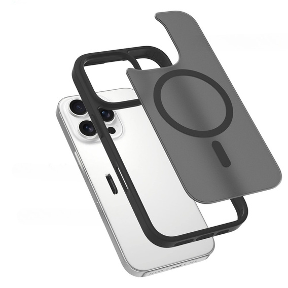 Чохол ERBORD з MagSafe для iPhone 16 Pro, Matte Case, з активною кнопкою, матовий / чорний