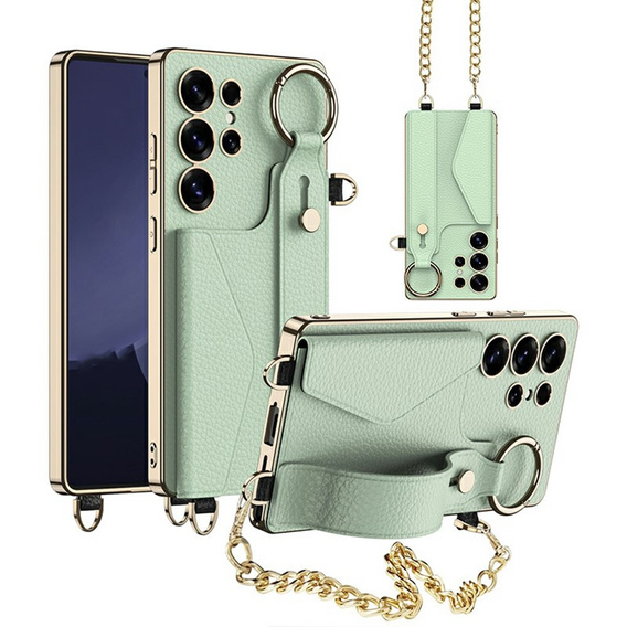 Чехол до Samsung Galaxy S25 Ultra, GKK Leather, чёрный