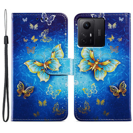 Откидной чехол для Xiaomi Redmi Note 12S, Wallet Butterfly, синий