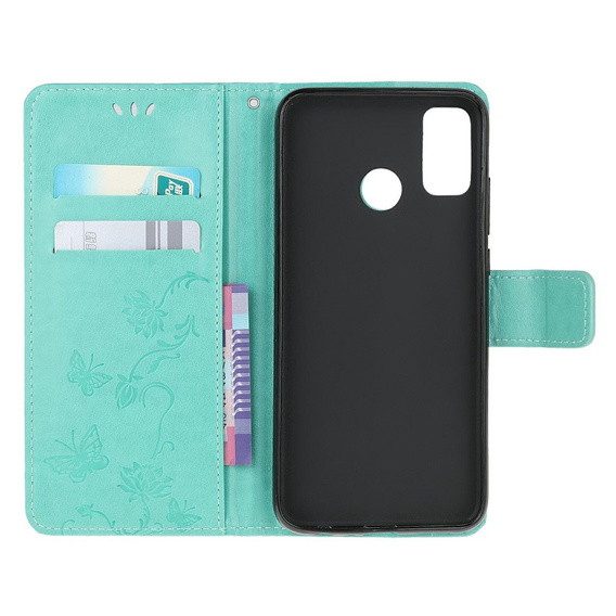 Откидной чехол для Motorola Moto G30 / G10, Butterfly, синий