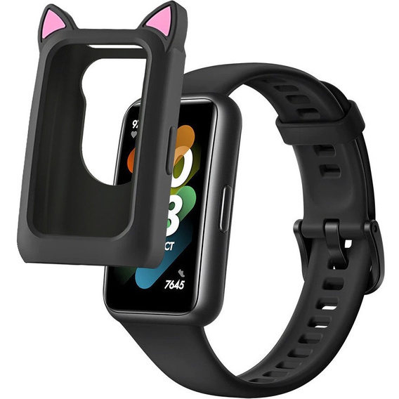 Чехол Siliconowe CAT EARS для Huawei Honor Band 6/7, Black