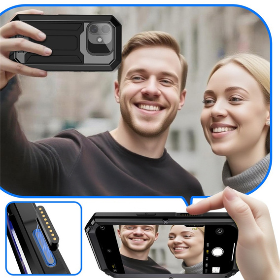 Бронированный чехол R-JUST с защитой экрана и подставкой для iPhone 17