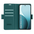 Чохол для Oppo Reno 14 F / 14 FS, ERBORD Glossy Litchi, гаманець з клапаном, зелений