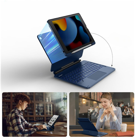 Чехол-клавиатура для iPad 7/8/9 10.2, Dexnor Magnetic Keyboard Touchpad, чёрный