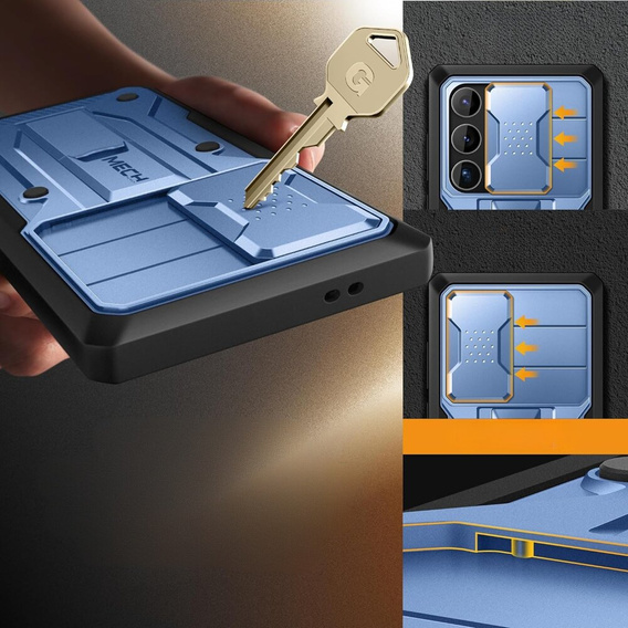 Чехол для Samsung Galaxy S24 Ultra, Tongate MECH Series Clip, синий