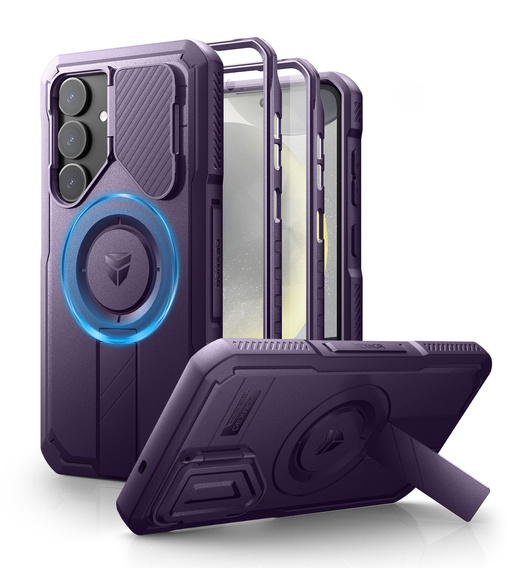Броньований чохол для Samsung Galaxy S25+ Plus, Dexnor CamProtect MagSafe, фіолетовий (Дві рамки)