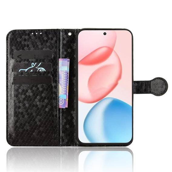 Флип-кейс для Honor 400 5G, Wallet Rhombus, чёрный