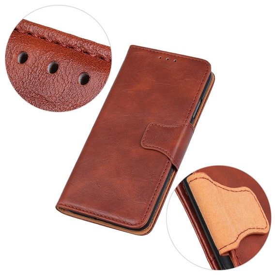 Откидной чехол для Samsung Galaxy S25 Edge, Crazy Horse Wallet, коричневый