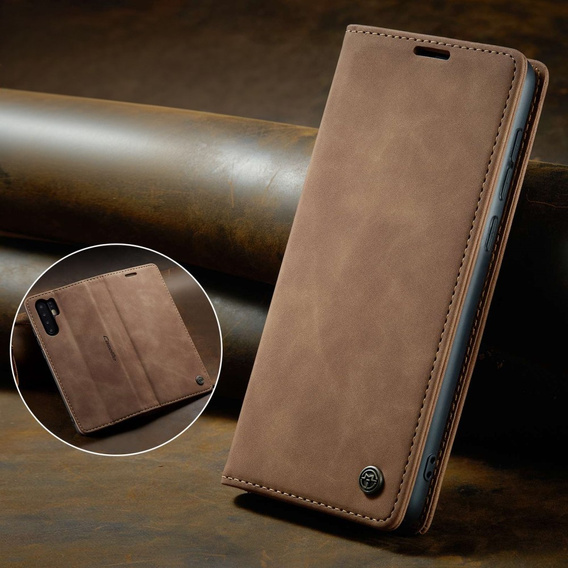 Чехол CASEME для Huawei P30 Pro, Leather Wallet Case, коричневый