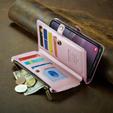 Чехол CASEME для Samsung Galaxy S24 FE, RFID Leather Wallet, с плечевым ремнем, розовый