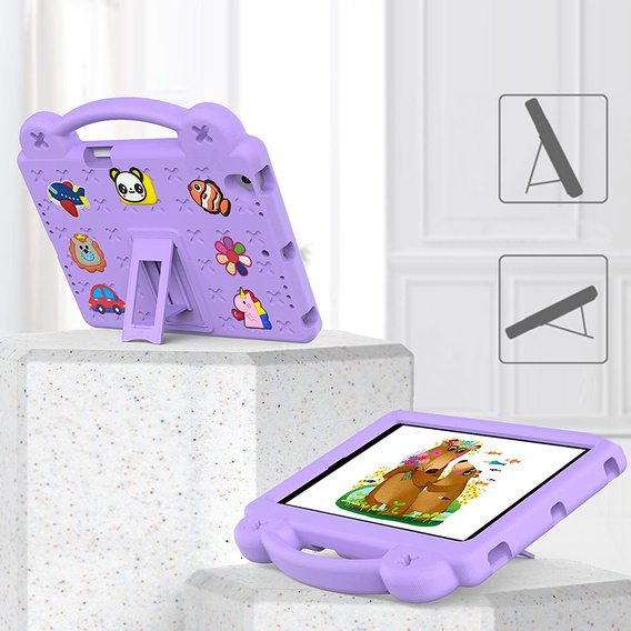 Детский чехол для Lenovo Tab M10 X505F X605F / Tab P10-X705F/L / Huawei T5 10.1, Cute Patterns, с подставкой, фиолетовый