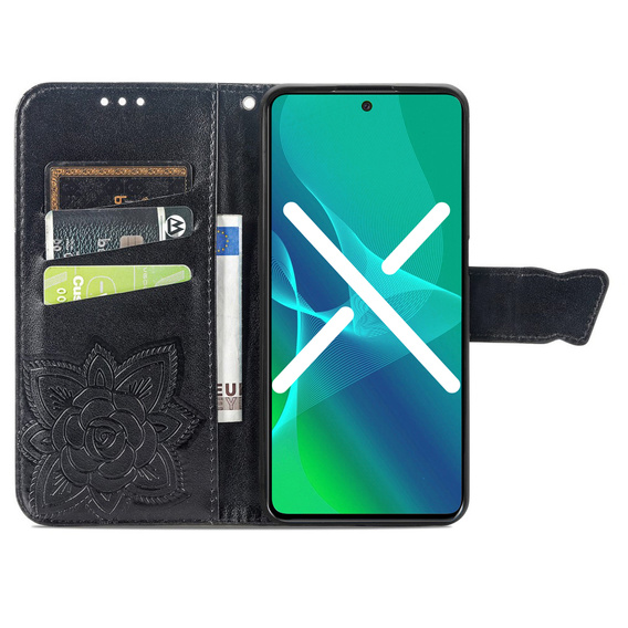 Чохол-книжка для Oppo A98 5G, Butterfly, чорний