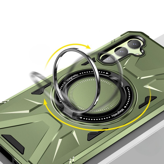 Чохол для Samsung Galaxy A54 5G, броньований з підставкою та ручкою, зелений