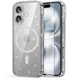 Чохол для iPhone 16, ERBORD Glitter MagSafe, прозорий + Скло для екрану