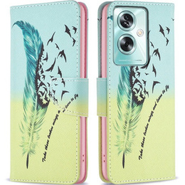 Откидной чехол для Oppo A79 5G, Wallet, feather, синий