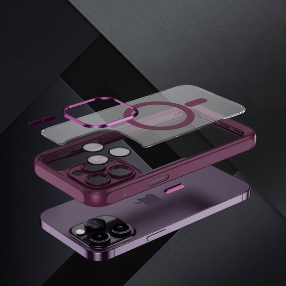 Чехол для iPhone 14 Pro, ERBORD Impact Guard, MagSafe, бордовый