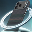 Чехол BENKS Kevlar для Samsung Galaxy S25 Ultra, для MagSafe, Carbon Fiber, чёрный