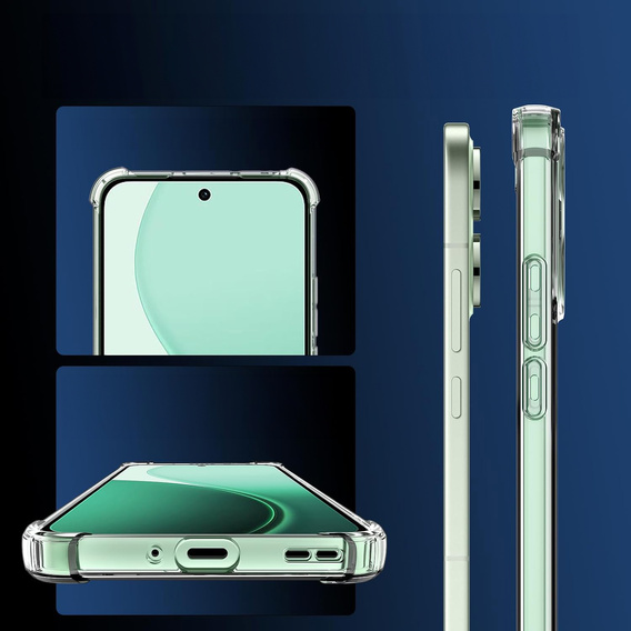 Чехол для Oppo Reno 14, усиленный, с защитой камеры, прозрачный